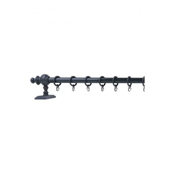 Antrasit Raysız Ahşap Rustik Perde Askısı - 150 CM - 4