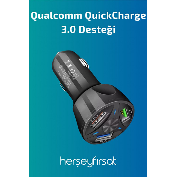 OTO 3'LÜ USB ŞARJ CİHAZI - SİYAH - 2