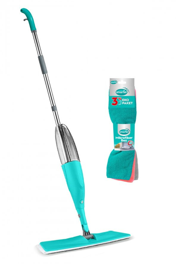 SMARTER SHINY SPREY MOP + MİKROFİBER 3 LÜ TEMİZLİK BEZİ SET - 2