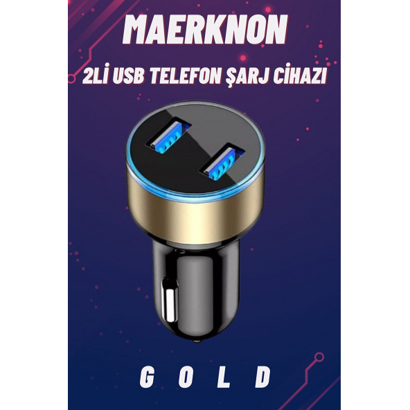 OTO 2'Lİ USB 4,8 A ŞARJ CİHAZI - GOLD