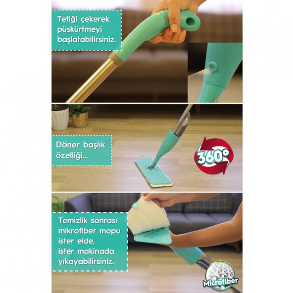SMARTER SHINY SPREY MOP + YEDEK MOP SET - 5