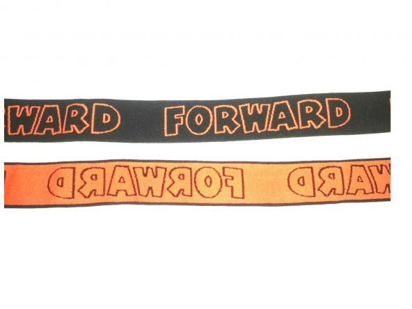 Lastik siyah turuncu Forward desenli 3Cm- 3mt  Şort,Paça,kol Ve Don Lastiği 1 Paket 3Mt - 2