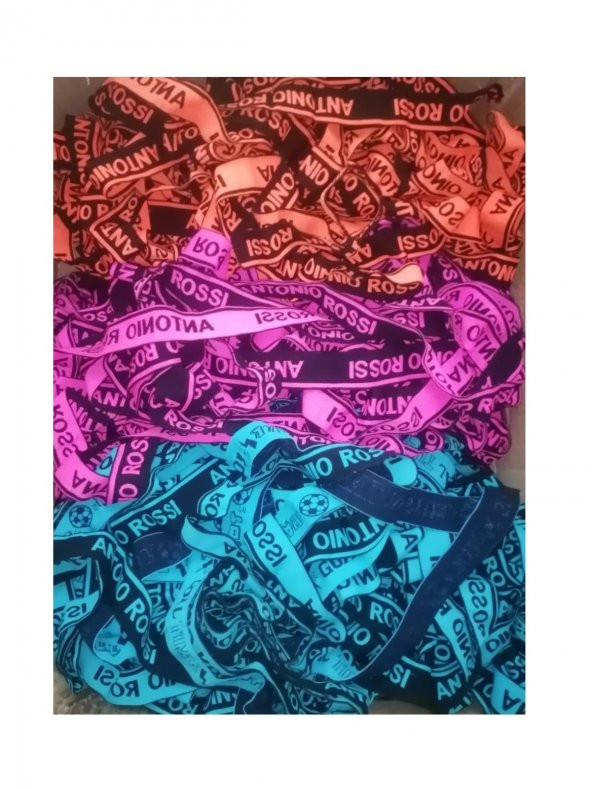 Lastik siyah turkuaz desenli 3,5Cm- 3mt  Şort,Paça,kol Ve Don Lastiği 1 Paket 3Mt - 3