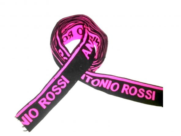 Lastik siyah Fuşya desenli 3,5Cm- 3mt Şort,Paça,kol Ve Don Lastiği 1 Paket 3Mt