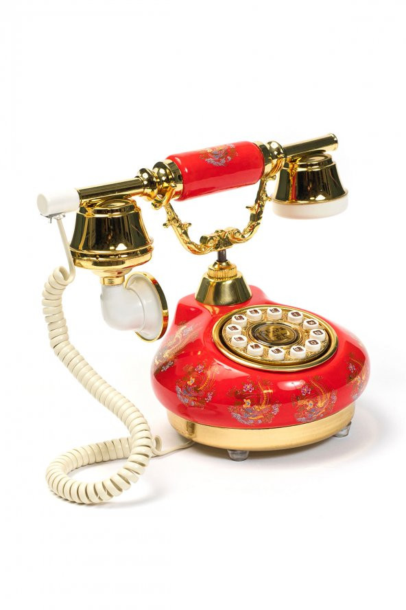 Anna Bell Damla Kırmızı Porselen Tuşlu Telefon