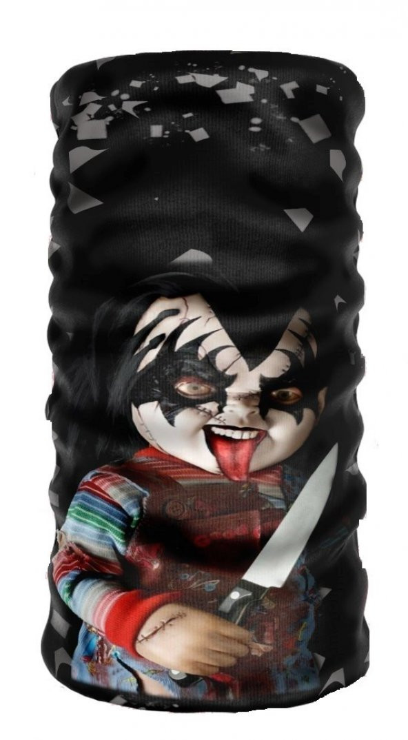 Chucky Temalı 24x50 cm Motorcu Bisikletci Buff Boyunluk Bandana Rüzgarlık Bere