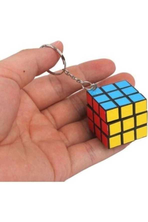 Zeka Küpü Mini Anahtarlık , Rubik Zeka Küpü (sabır Küpü) 3x3 cm - 1 Adet - 5