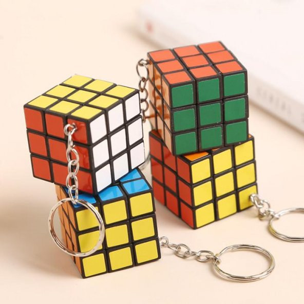 Mini Rubik Zeka Küpü (sabır Küpü) 3x3 Anahtarlık - 2