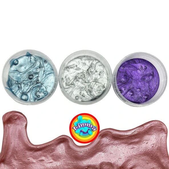 Slime Enjoy Metalik Oyun Jeli Ele Yapışmaz Renkli Polymer Slime Eğitici Oyun Seti - 2 Adet - 2