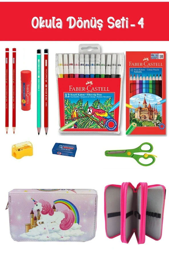 Kırtasiye Seti Unicorn Ülkesi Kalem Kutulu 11 Parça Okula Dönüş Set:4