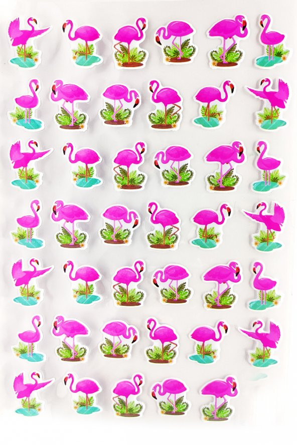 Sticker Kabartmalı A4 boyutunda Stiker Defter, planlayıcı etiket - (Lim230) - Flamingo