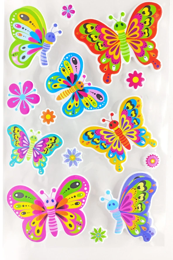 Sticker Kabartmalı A4 boyutunda Stiker Defter, planlayıcı etiket (Lim063) - Kelebek