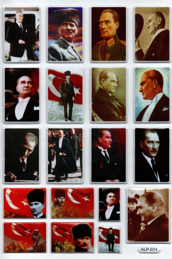 Sticker Kabartmalı A4 boyutunda Stiker Defter, planlayıcı etiket  (Lim074) - Mustafa Kemal Atatürk