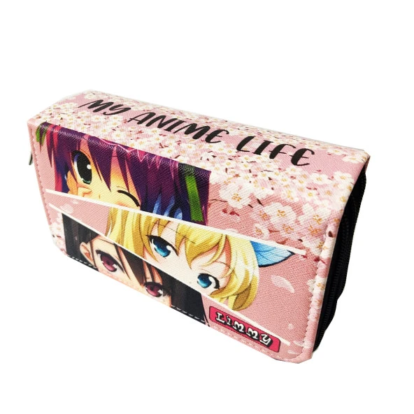 Kalem Kutusu Anime Manga K-Pop Blackpink Organizer Kalemkutu Vegan Deri Üç Bölmeli Kalemlik -Siyah - 3