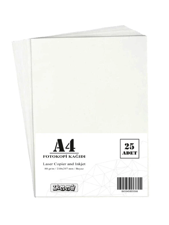 A4 Kağıdı 80 G/m Beyaz Fotokopi Kağıdı - 25 Adet