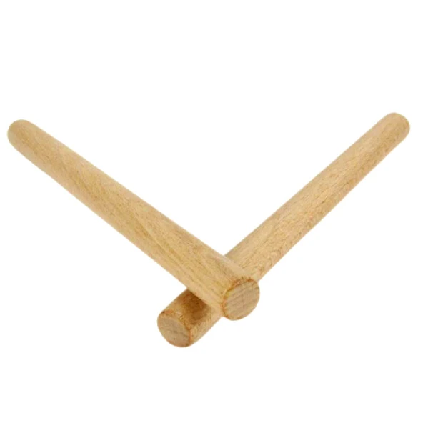 Okul Öncesi Ahşap Ritim Çubuğu Kalın Perkusyon müzik aleti 1 Çift (2 Adet) - 4