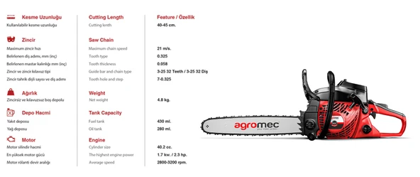 AGROMEC AG-45Y BENZİNLİ KESİM MOTORU - Resim 2