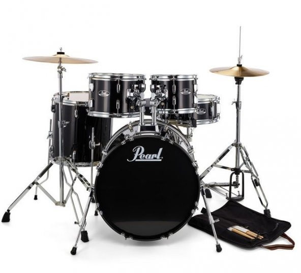 PEARL RS505C/C31 - Roadshow Jet Black 5 Parça (20B/10T/12T/14F/14S) Aksamlı & Zilli Akustik Davul Seti - 2