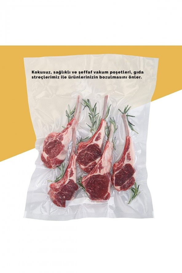 25x35 Cm Şeffaf Düz 73 Adet 1 Kg Vakum Poşeti, Profesyonel Endüstriyel Tip Vakum Poşeti - 5