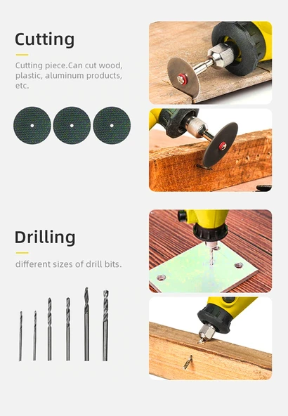 Anadolu Strong 350 Parça Çift Makinalı Gravür Oyma Dremel Taşlama Zımpara 130 W - 9