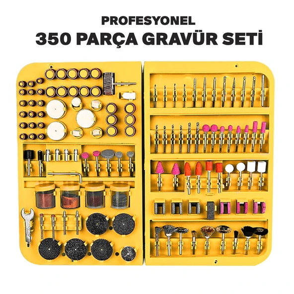 Anadolu Strong 350 Parça Çift Makinalı Gravür Oyma Dremel Taşlama Zımpara 130 W - 3