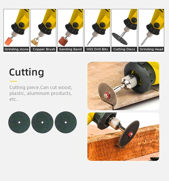 Anadolu Strong 350 Parça Çift Makinalı Gravür Oyma Dremel Taşlama Zımpara 130 W - 8