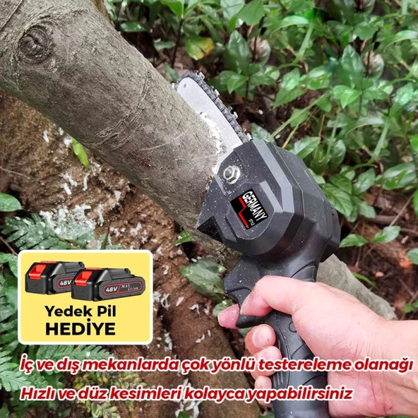 Germany Style Çift Akülü Budama Testeresi Taşıma Çantalı 48Vf Şarjlı Testere - 3