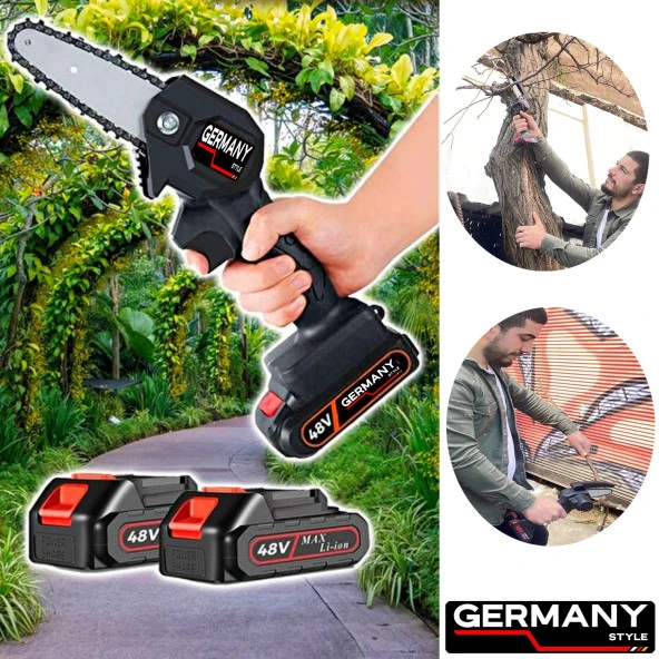 Germany Style Çift Akülü Budama Testeresi Taşıma Çantalı 48Vf Şarjlı Testere - 2