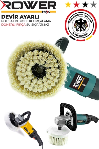 Rowermax RWRX-1200DO Alman Dizayn Devir Ayarlı  Polisaj Makinası 1200W Koltuk Fırçalama Dönen  Fırça - 2