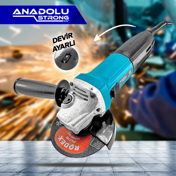 Anadolu Strong ANS1077 Devir Ayarlı Spral Makinası Avuç İçi Taşlama 125 mm 2 Adet Disk Hediye - 3