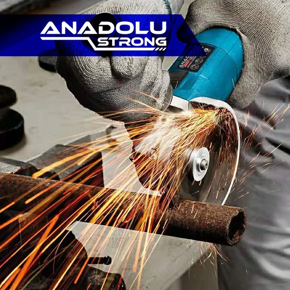 Anadolu Strong ANS1077 Devir Ayarlı Spral Makinası Avuç İçi Taşlama 125 mm 2 Adet Disk Hediye - 2