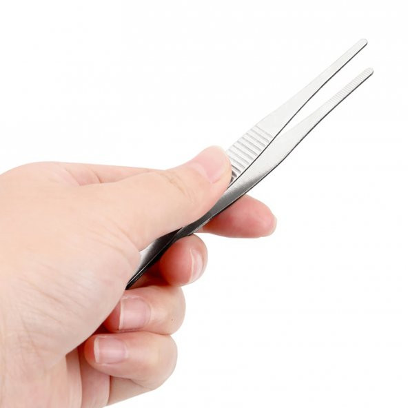 Penset 13 cm Düz-Küt Uçlu Nikel Kaplama - 2