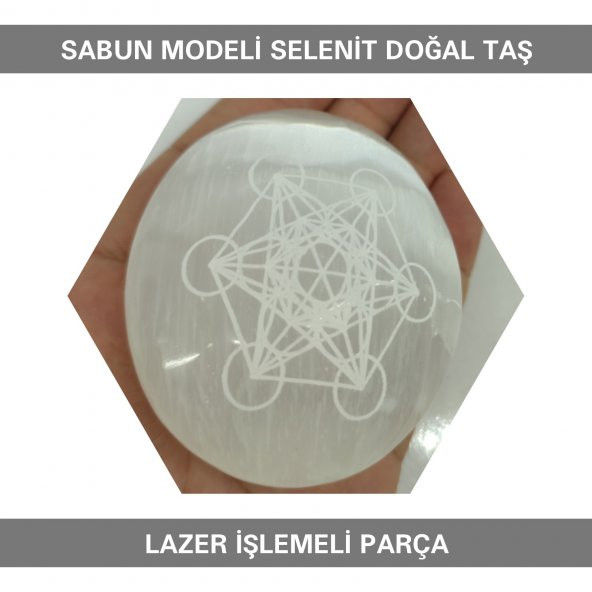 Sahi Aksesuar Selenit Doğal Taş Lazer İşlemeli Parça 7 cm