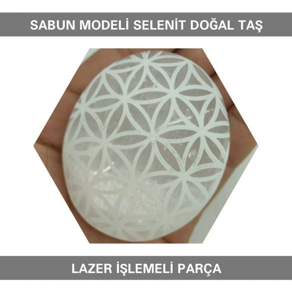 Sahi Aksesuar Selenit Doğal Taş Lazer İşlemeli Parça 7 cm