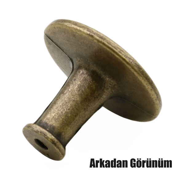 Big Düğme Eskitme Antik Sarı Metal Mobilya Mutfak Çekmece Dolap Dolabı Kapak Kulpu Kulbu Kulpları - Resim 3