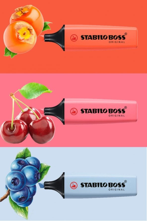 Stabilo Yeni 3lü Pastel Renkler Işaretleme Kalemi Seti V2