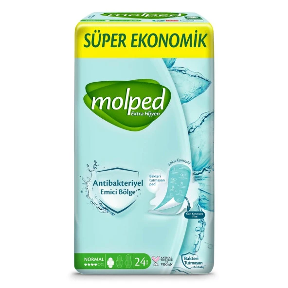 Molped Süper Ekonomik Antibakteriyel Ped Normal 24x4 96 Adet - Resim 2