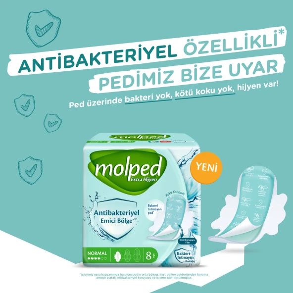 Molped Süper Ekonomik Antibakteriyel Ped Normal 24x4 96 Adet - Resim 4