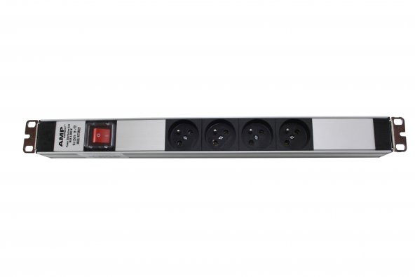 Amp Connect 19 İnç 1U 4 Çıkşlı Ups Fransız Soketli On/Off Işıklı - 3