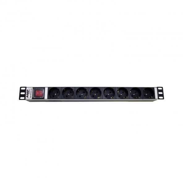 Ampconnect 191U 8 Yol Alman Tip On/Off Işıklı Anahtarlı Alü. Pdu - 3