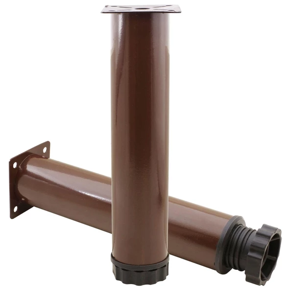 Akça Ayarlanabilir Mobilya Kanepe Koltuk Baza Yükseltme Yükseltici Ayağı Metal Ayakları 25 Cm Kahve - 5