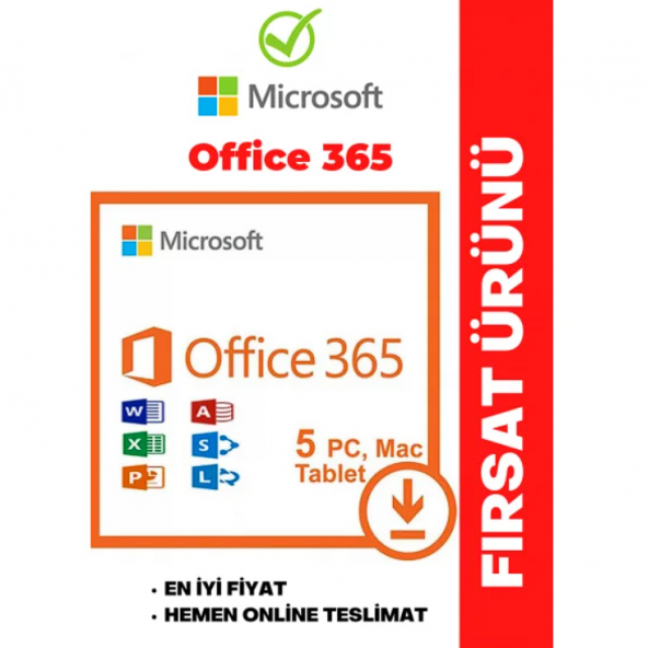 Office 365 Lisans Hesabı 5 PC/Mac + 5 Tablet (IOS ve Android)
