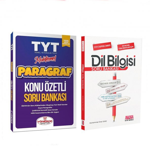 Yönerge TYT Muhtemel Paragraf ve AKM Dil Bilgisi Soru Bankası Seti 2 Kitap - 1