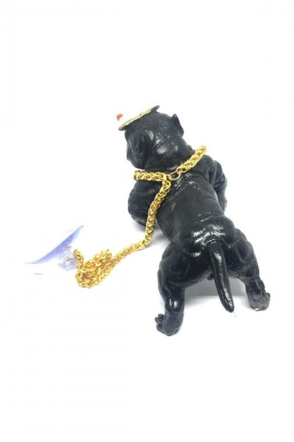 Pitbull Biblo Köpek Torpido Üstü Araç Içi Süs Siyah - 3
