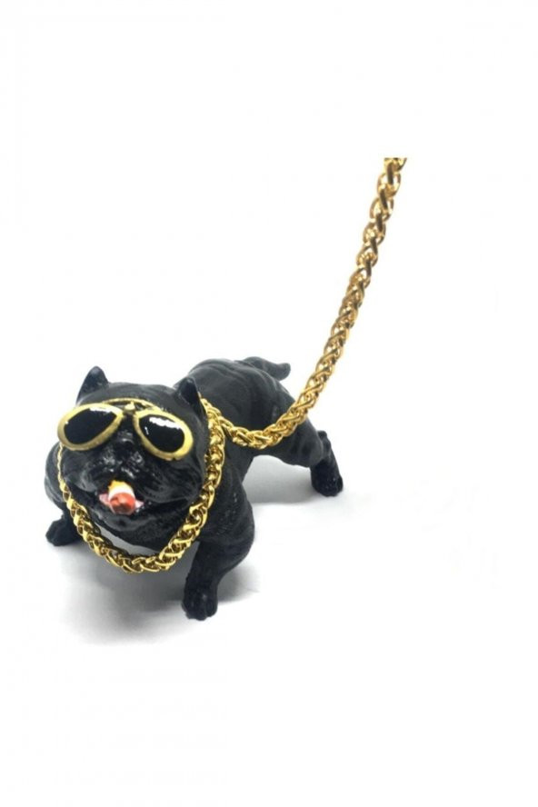 Pitbull Biblo Köpek Torpido Üstü Araç Içi Süs Siyah - 4