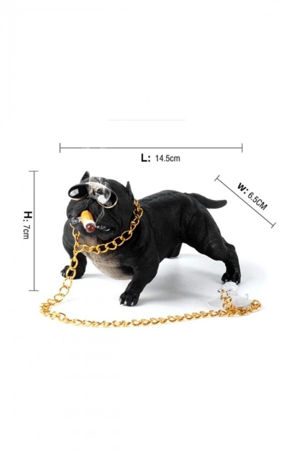 Pitbull Biblo Köpek Torpido Üstü Araç Içi Süs Siyah - 5