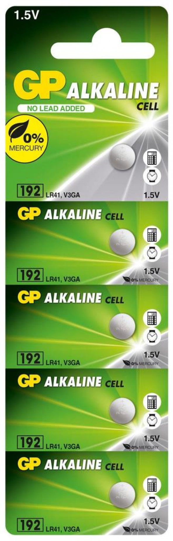 GP GP192-C5 LR41 Alkalin Düğme Pil 5'li Paket