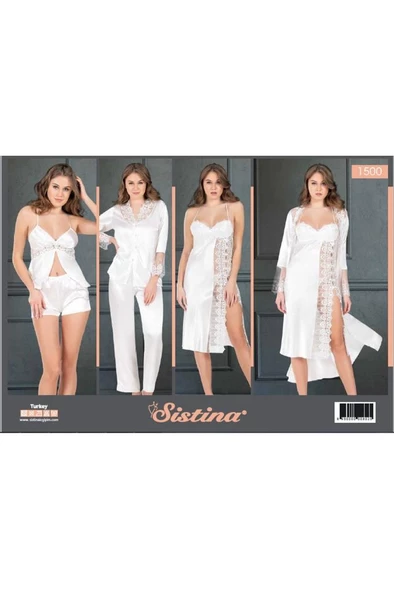 Sistina Bayan Beyaz Penye Çeyizlik 6' lı Set - 1500 - 10