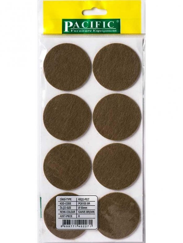 Kaydırmazlık Keçesi Yuvarlak 1Plk=8Ad Q-50 Kahve