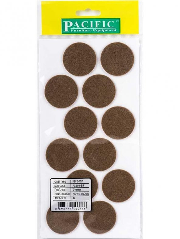 Kaydırmazlık Keçesi Yuvarlak  1Plk=18 Ad Q-35 Kahve ürün görseli